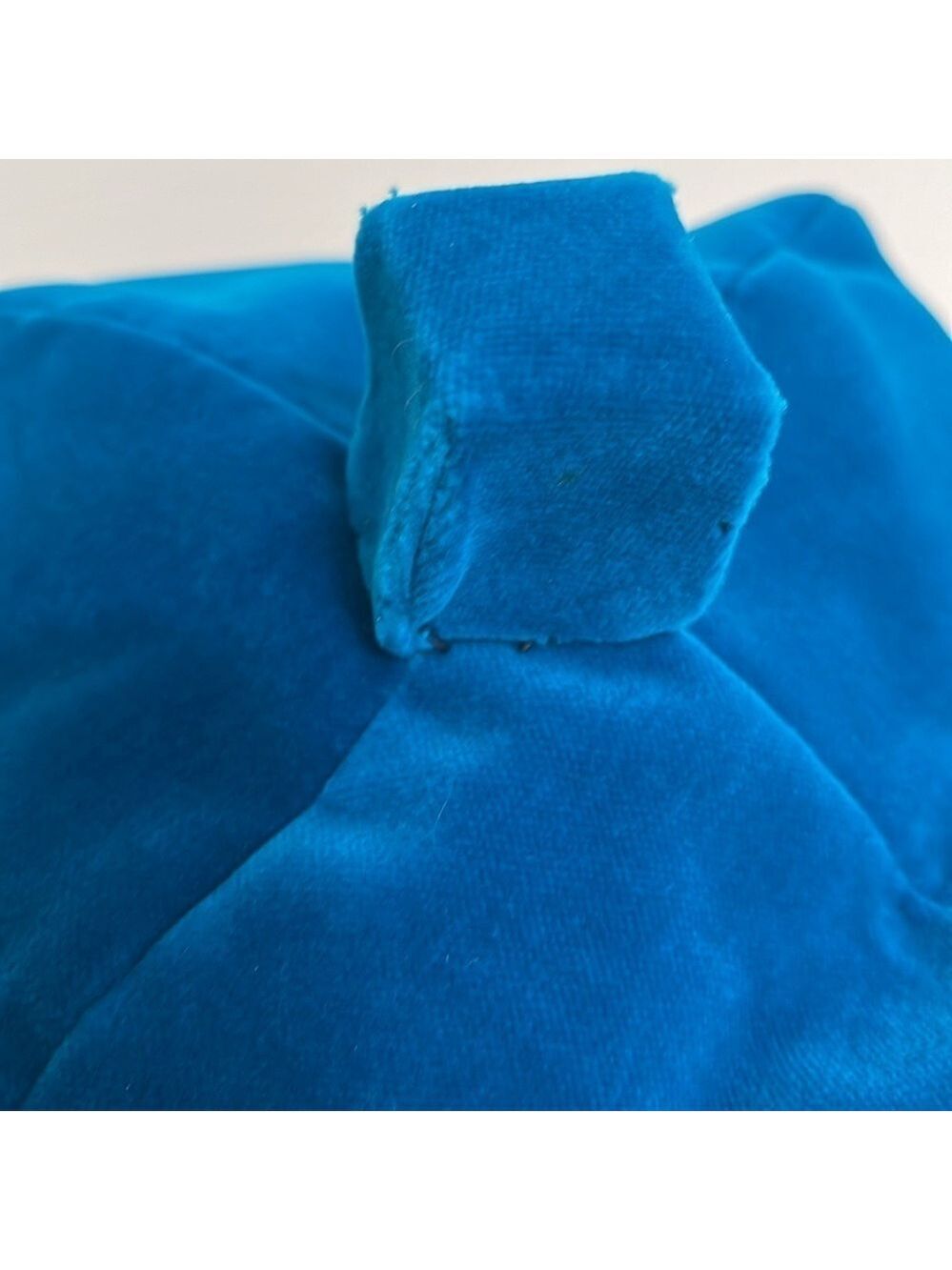 VINTAGE Jerry Yates Montreal Blue Velvet Hat Square Shape 50's 60's Chic Lady - Picture 15 of 15